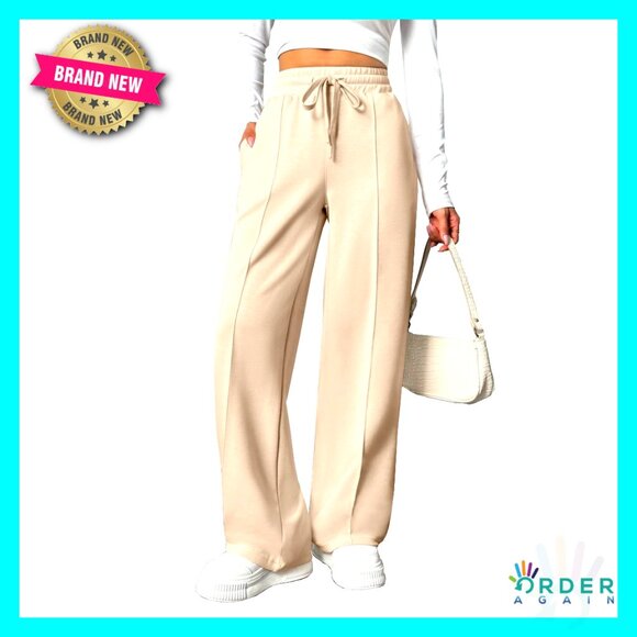 Wide Leg Sweatpants High Waisted Baggy Active Pants Elevated Seams Chic